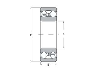 Łożysko kulkowe wahliwe 2207 SNR, 35 x 72 x 23 - image 2