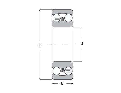 Łożysko kulkowe wahliwe 2307EEG15 SNR, 35 x 80 x 31 - 2