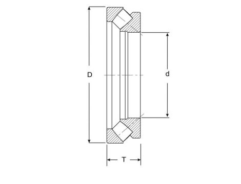 Łożysko oporowe baryłkowe 509043 FBJ, 26.5 x 57 x 14.2 - 3
