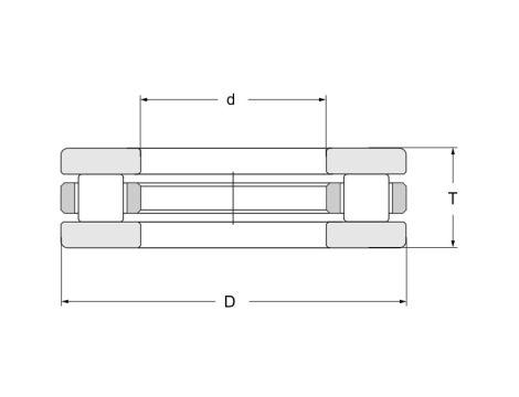 Łożysko oporowe wałeczkowe 81134 TV INA, 170 x 215 x 34 - 3