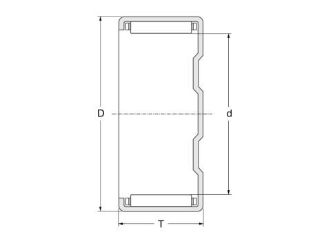 Łożysko igiełkowe nieprzelotowe BK4520 A INA 45 x 52 x 20 - 3