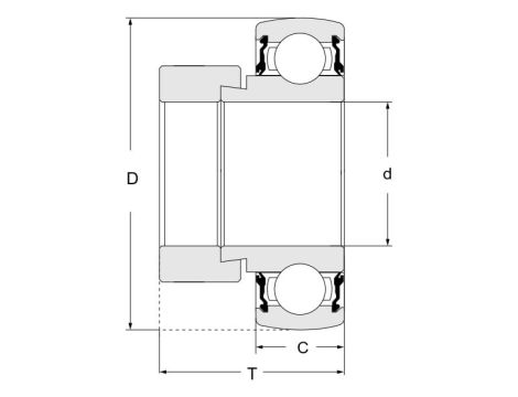Łożysko samonastawne ES206G1N SNR, 30 x 62 x 35.7 - 3