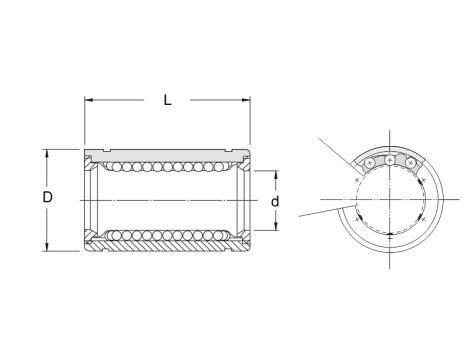 Tuleja toczna KBO25 PP AS INA, 25 x 40 x 58 - 3