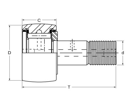 Rolka igiełkowa z trzpieniem, koncentryczna KRV22PPA FBJ, 10 x 22 x 12 - 3