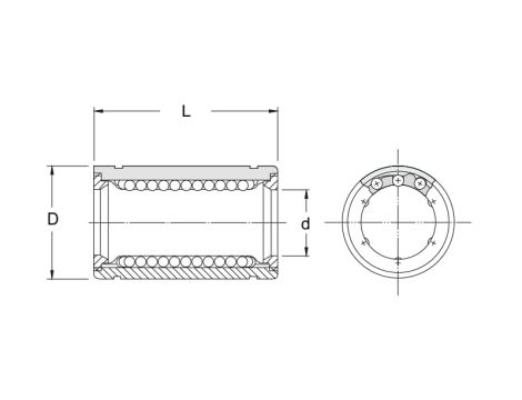 Tuleja toczna LM12LUU FBJ, 12 x 21 x 57 - 3
