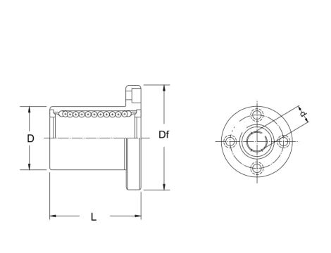 Tuleja toczna z kołnierzem LMF20LUU FBJ, 20 x 32 x 80 - 3