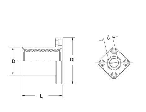 Tuleja toczna z kołnierzem LMK20LUU FBJ, 20 x 32 x 80 - 3