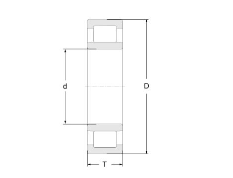 Łożysko walcowe jednorzędowe NU307EM C3 FBJ, 35 x 80 x 21 - 3