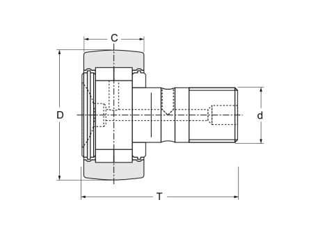 Rolka wałeczkowa z trzpieniem NUKR47 A INA, 20 x 47 x 24 - 2