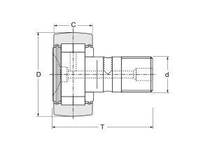 Rolka wałeczkowa z trzpieniem NUKR52 FBJ, 20 x 52 x 24 - image 2