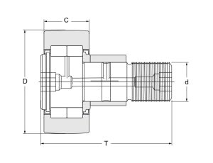 Rolka wałeczkowa z trzpieniem, mimośrodowa NUKRE52 X A INA, 24 x 66 x 52 - image 2