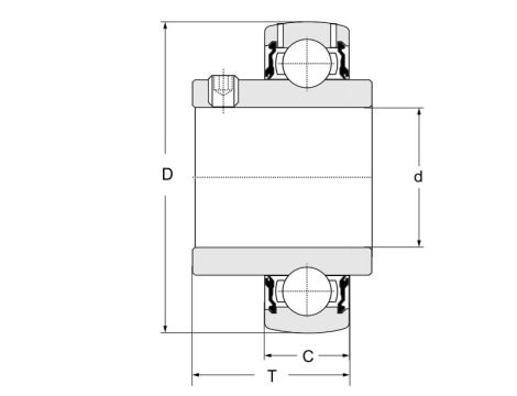 Łożysko samonastawne UC.217.G2 SNR, 85 x 150 x 85.7 - 3