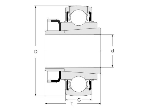 Łożysko samonastawne z otworem stożkowym UK.212.G2 SNR, 60 x 110 x 36 - 2