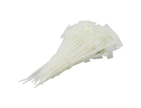 Opaski zaciskowe identyfikacyjne 3,2x215mm z tabliczką opisową 25x15mm białe 100szt. DANTOM