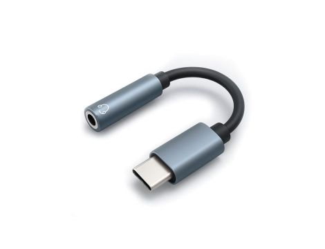 Qoltec Adapter przejściówka USB-C Jack 3.5mm 10cm Aluminium