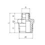 Nypel gwintowany redukcyjny R 1/8 GZ - R 1/4 GZ, redukcja nyplowa, mosiądz niklowany - 3