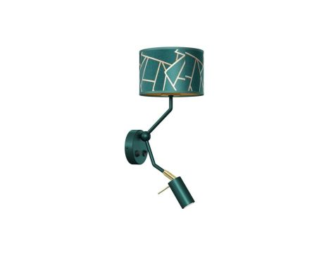 Kinkiet ZIGGY GREEN Gold/Bottle green 1xE27+1x mini GU10 MLP7573 Milagro