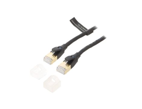 IKIBJ Patch cord S/FTP Cat 8 Cu PVC czarny 5m 30AWG Żyły: 8