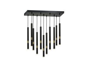 Lampa wisząca MONZA BLACK / GOLD 11xG9 8W MLP6386 Milagro