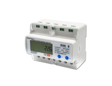 Qoltec Trójfazowy elektroniczny licznik miernik zużycia energii na szynę DIN Wi-fi TUYA 400V LCD