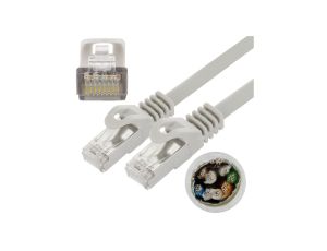 Patchcord FTP kat.5e kabel sieciowy LAN 2x RJ45 linka szary 15m NEKU