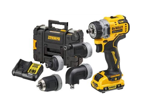 Wiertarko-wkrętarka akumulatorowa + 4 głowice 12v 2*3.0ah