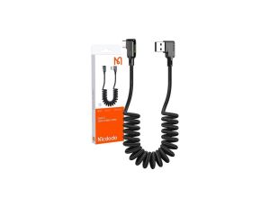 Mcdodo Kabel kątowy spiralny USB 3.0 typ-A kątowy / typ-C kątowy (wtyk / wtyk) CA-7310 czarny 1,8m