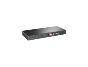 Switch 19 RACK 16x port RJ45 (Fast Ethernet 100Mb/s, w tym 16x PoE+) + 2x port RJ45 (Gigabit Ethernet 1000Mb/s) + 2x port SFP pr