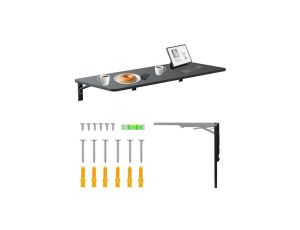 Składana półka / blat Maclean, czarna, 100x40cm, max 50kg, MC-128 B