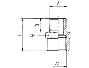 Złączka redukcyjna gwintowana, redukcja nyplowa R 3/8 GZ - G 1/2 GW, mosiądz niklowany - image 2