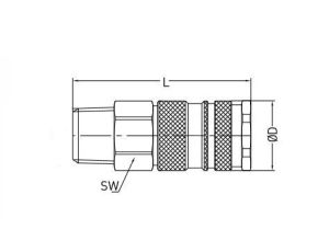 Szybkozłącze pneumatyczne DN10 typ 27, R 3/4 GZ, gniazdo szybkozłącza, mosiądz/stal - image 2