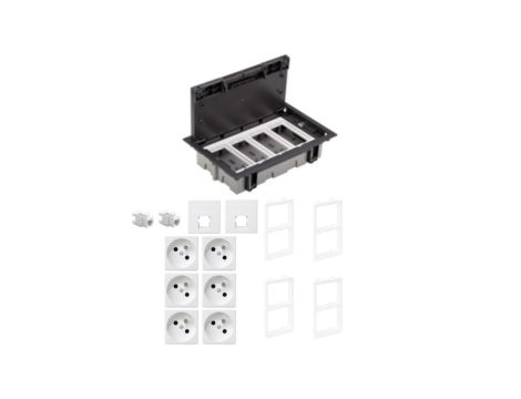 KONTAKT SIMON FLOOR BOX puszka podłogowa 6x gniazdo pojedyncze z/u + 2x gniazdo RJ45 kat. 6 nieekranowane do podłóg technicznych