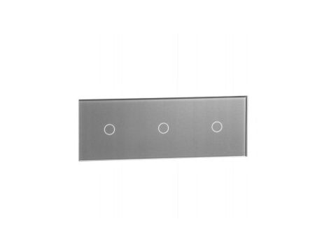 Livolo SREBRNY METALIZOWANY PANEL SZKLANY 1+1+1 70111-64