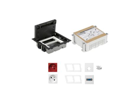 KONTAKT SIMON FLOOR BOX puszka podłogowa 1x gniazdo pojedyncze z/u + 1x gniazdo DATA + 1x gniazdo RJ45 kat. 6 + 1x VGA + kaseta