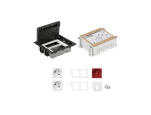 KONTAKT SIMON FLOOR BOX puszka podłogowa 2x gniazdo pojedyncze z/u + 1x gniazdo DATA + 1x gniazdo RJ45 kat. 6 nieekranowane + ka