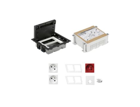 KONTAKT SIMON FLOOR BOX puszka podłogowa 2x gniazdo pojedyncze z/u + 1x gniazdo DATA + 1x gniazdo RJ45 kat. 6 nieekranowane + ka