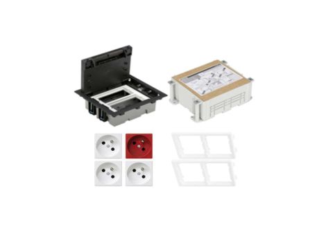 KONTAKT SIMON FLOOR BOX puszka podłogowa 3x gniazdo pojedyncze z/u + 1x gniazdo DATA z/u + kaseta do wylewki