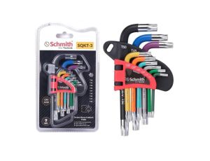 Klucze imbusowe zestaw 9szt. TORX krótkie T10-T50 imbus pokryty gumą - Schmith