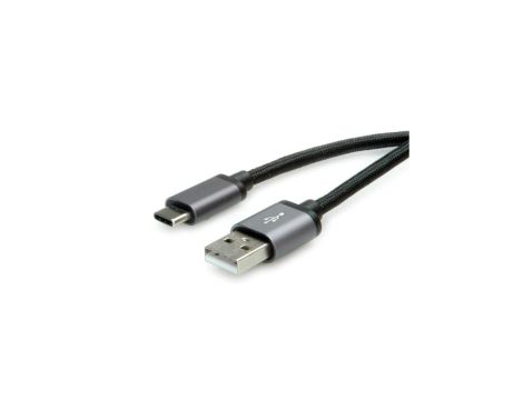 ROLINE USB 2.0 Kabel, C - A, M/M, zwart, 0,8 m