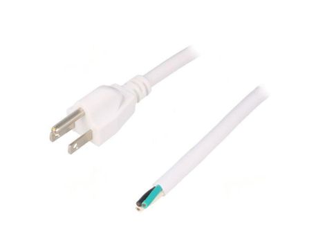 S21-3/16/1.8WH Kabel: 3x16AWG, NEMA 5-15 (B) wtyk, 1,8m, 13A