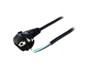 Kabel: 3x1mm2, CEE 7/7 (E/F) wtyk kątowy, 2,5m LT322 H05VV-F 3X1.0 2.5M BLK