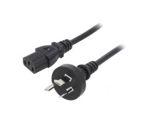 Kabel: 3x0,75mm2, AS/NZS 3112 (I) wtyk,IEC C13 żeński, 1,8m LT-423+501 H05VV-F 3X0.75 BLK 1.8M