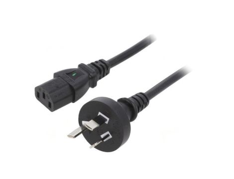 SN27-3/07/1.8BK Kabel: 3x0,75mm2, AS/NZS 3112 (I) wtyk,IEC C13 żeński, 1,8m