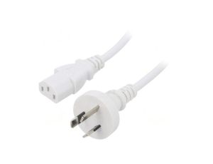 Kabel: 3x0,75mm2, AS/NZS 3112 (I) wtyk,IEC C13 żeński, 1,8m LT-423+501 H05VV-F 3X0.75 WHT 1.8M