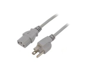 SN22-3/18/1GY Kabel: 3x18AWG, IEC C13 żeński,NEMA 5-15 (B) wtyk, 1m