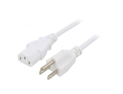 SN22-3/18/1.8WH Kabel: 3x18AWG, IEC C13 żeński,NEMA 5-15 (B) wtyk, 1,8m