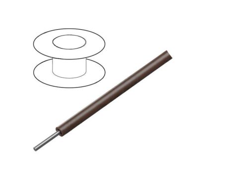 2854/1-BR005 Przewód HookUp Wire d: 24AWG drut Cu PTFE brązowy 600V 30,5m