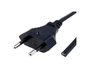 Kabel: 2x0,75mm2, CEE 7/16 (C) wtyk, 2,5m LT207 H03VVH2-F 2X0.75 2.5M BLK