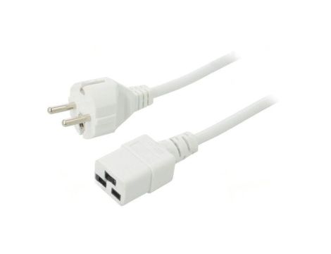 SN25-3/10/2WH Kabel: 3x1mm2, CEE 7/7 (E/F) wtyk,IEC C19 żeński, 2m