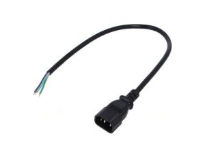 SN13-3/10/0.5BK Kabel: 3x1mm2, IEC C14 męski, 0,5m, 10A, 250V
